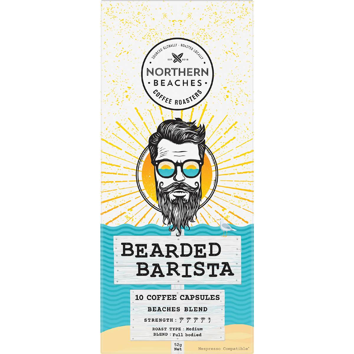 Northern Beaches Bearded Barista Coffee Capsules 10 pack