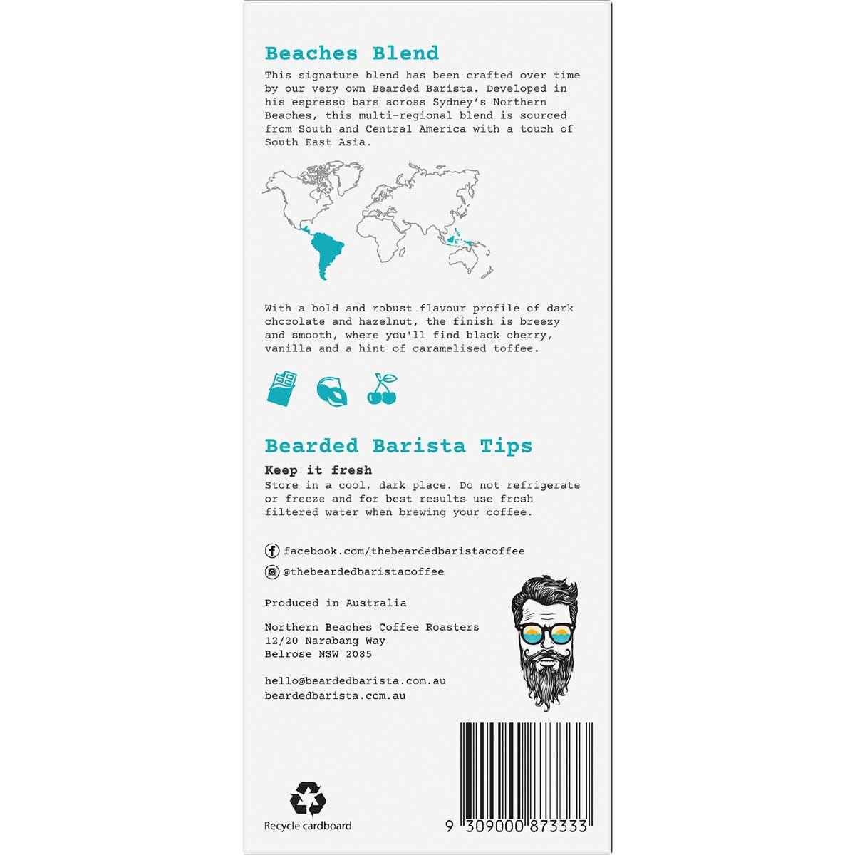 Northern Beaches Bearded Barista Coffee Capsules 10 pack