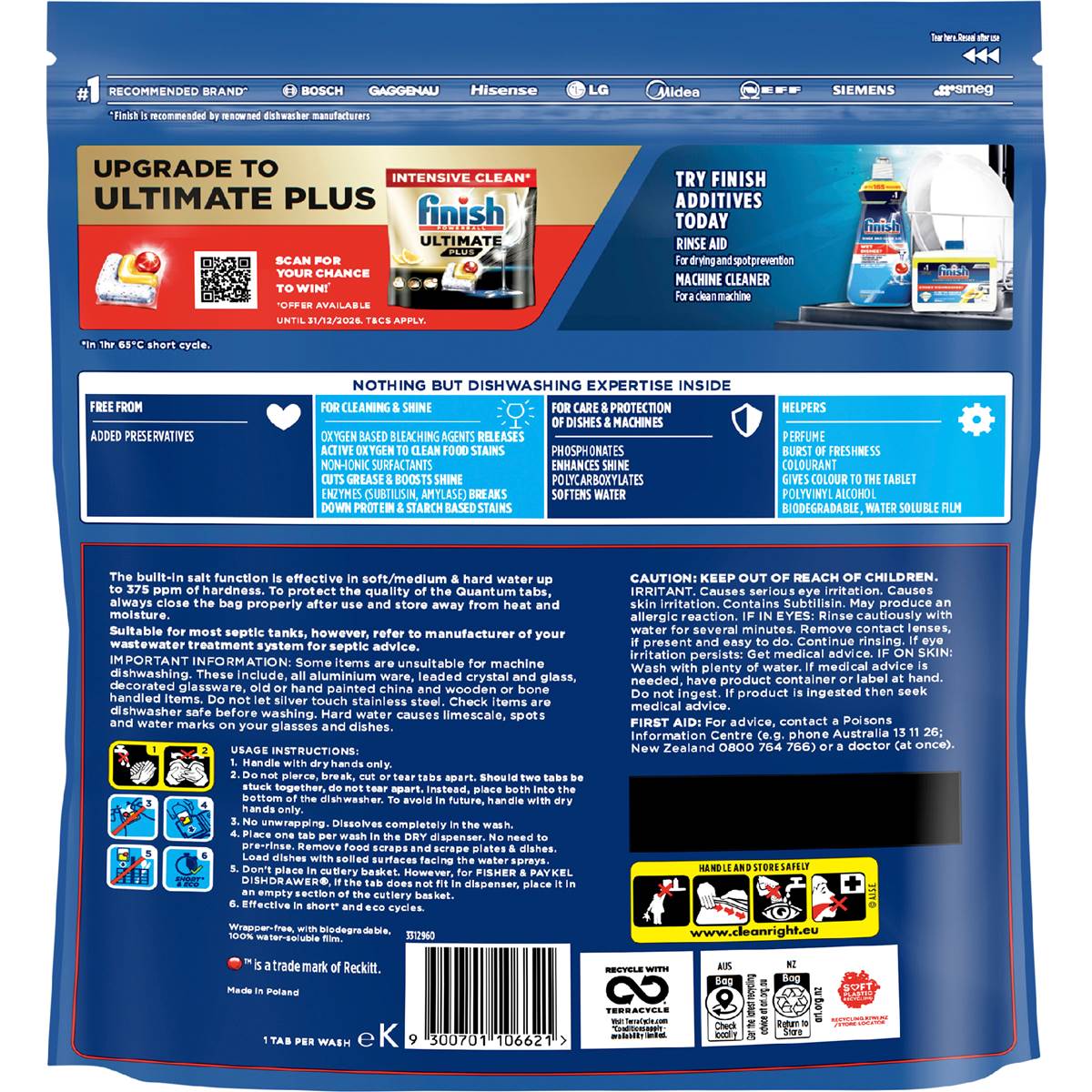 Finish Quantum Dishwasher Tablets Lemon 65 pack