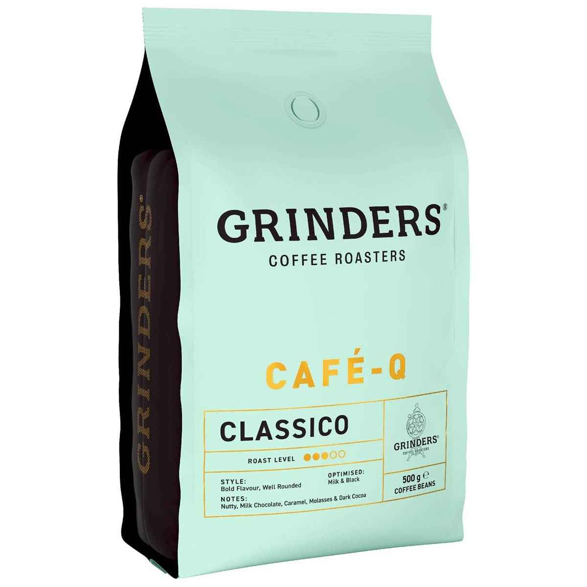 Grinders Cafe Q Classico Coffeee Beans 500g