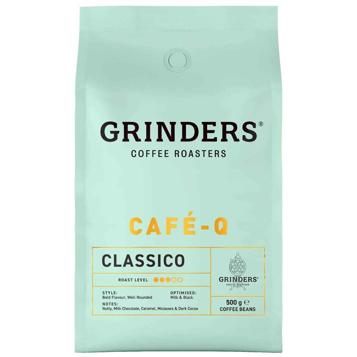 Grinders Cafe Q Classico Coffeee Beans 500g