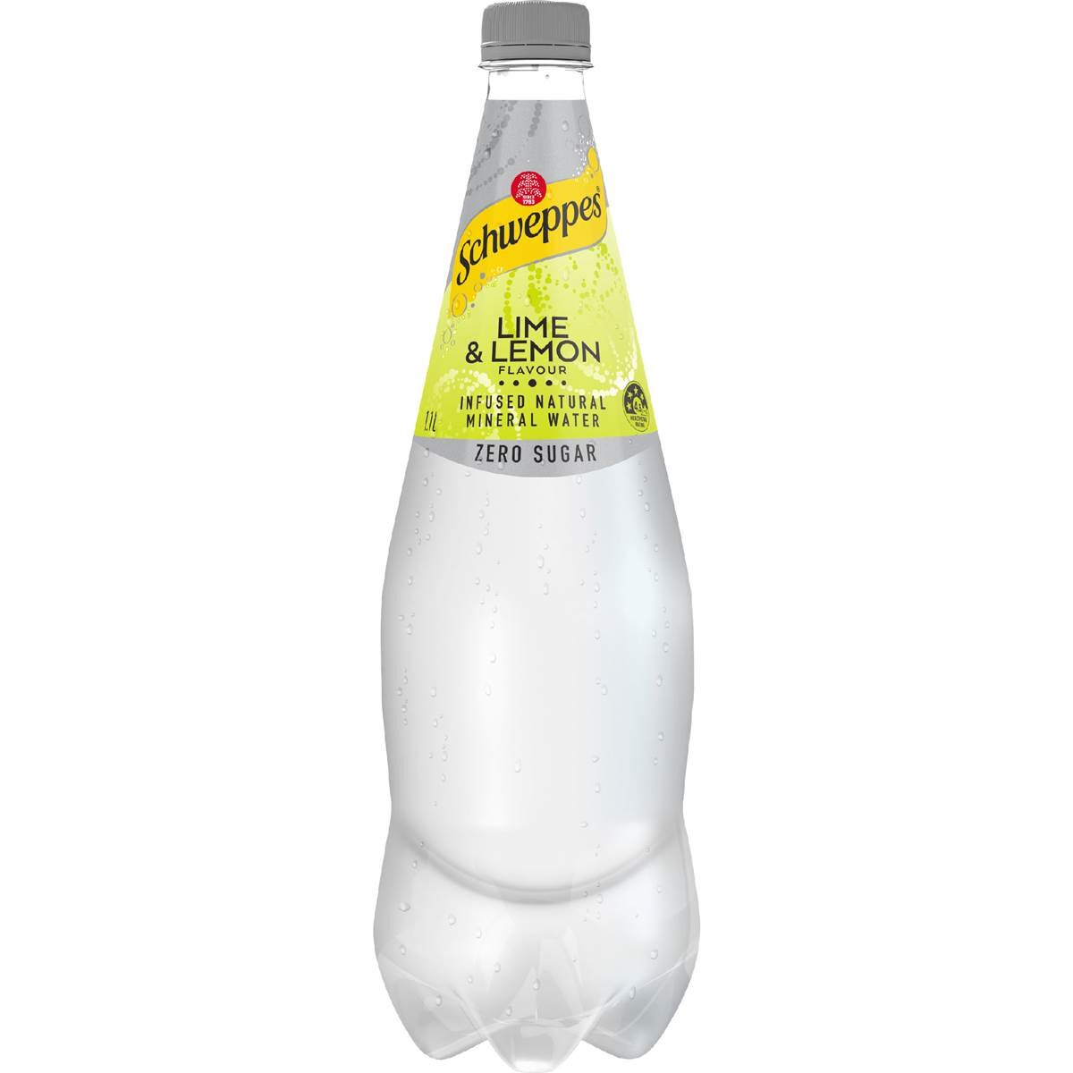 Schweppes Zero Sugar Lime & Lemon Sparkling Mineral Water 1.1L