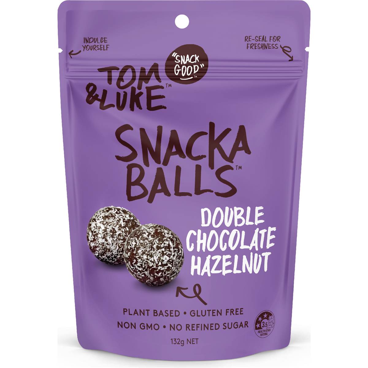 Tom & Luke Snacka Balls Double Chocolate Hazelnut 132g