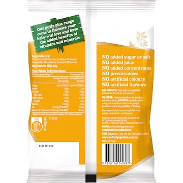 Rafferty's Garden Smiley Puffs Banana 30g