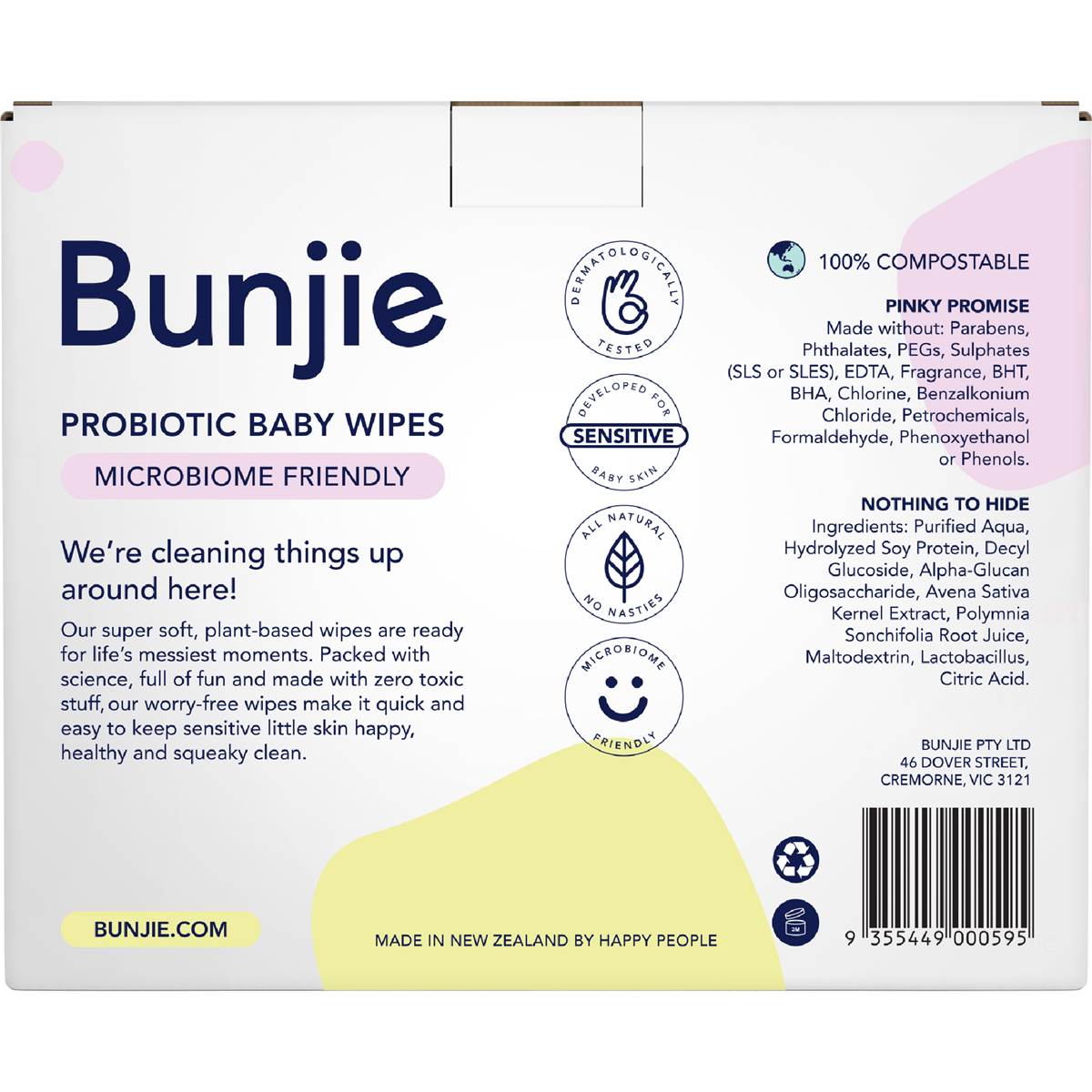 Bunjie Probiotic Baby Wipes 480 pack