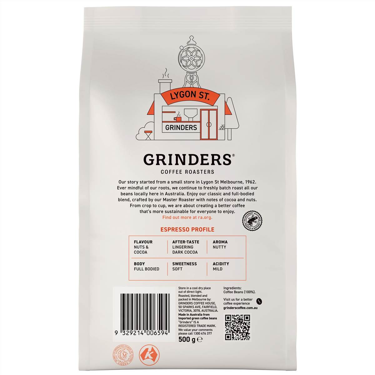 Grinders Espresso Coffee Beans 500g
