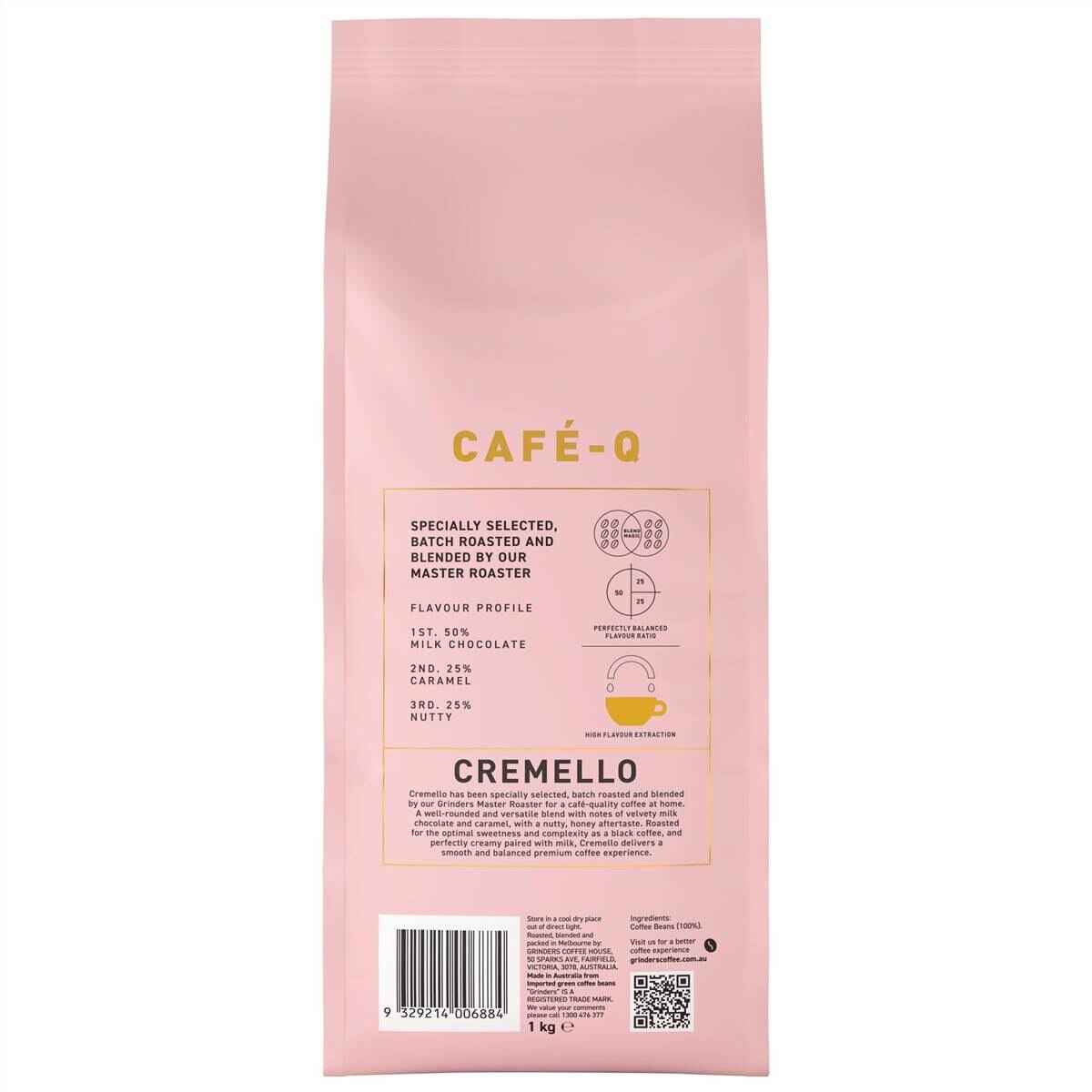 Grinders Cafe Q Cremello Coffee Beans 1kg