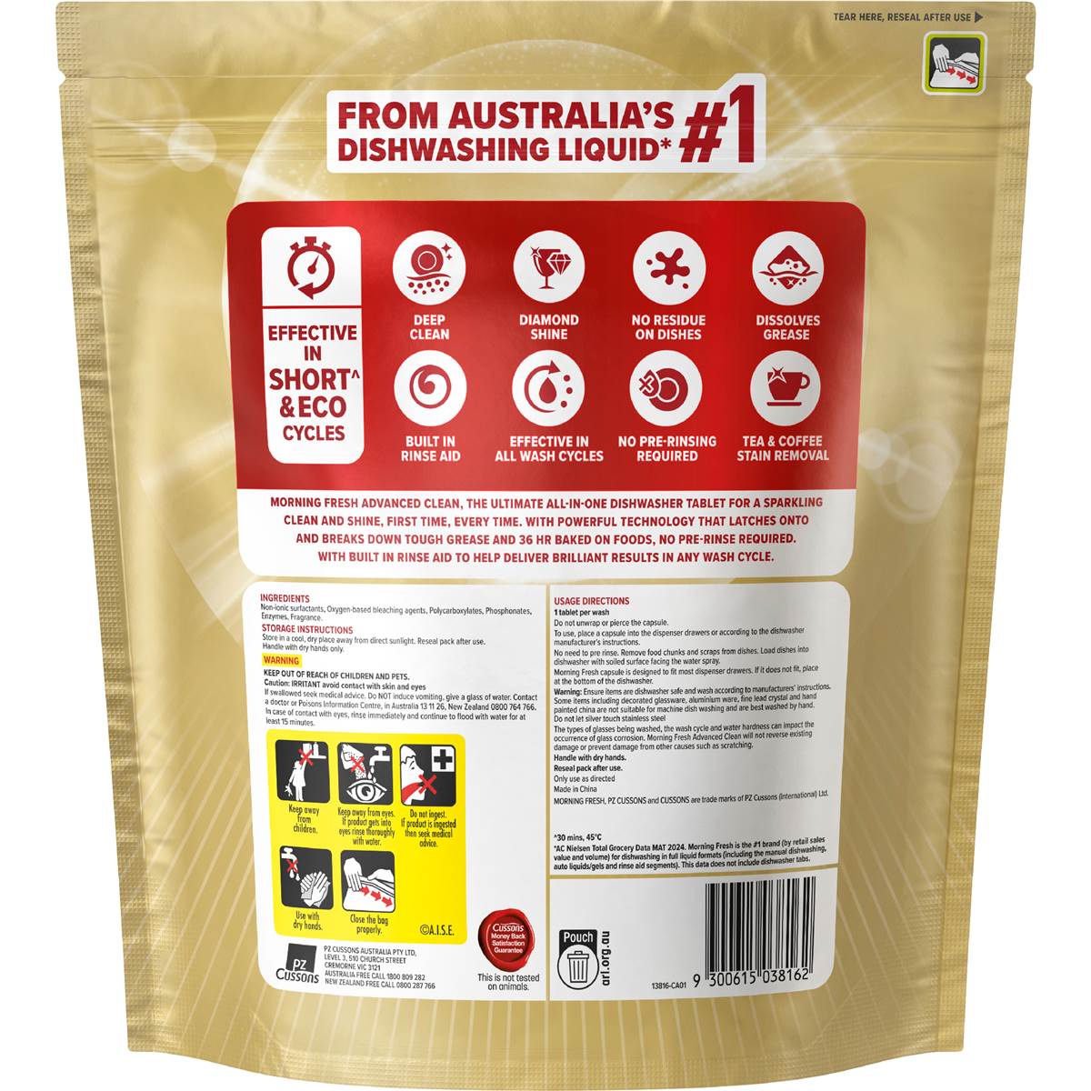 Morning Fresh Advanced Clean Dishwasher Tablets Lemon 54 pack