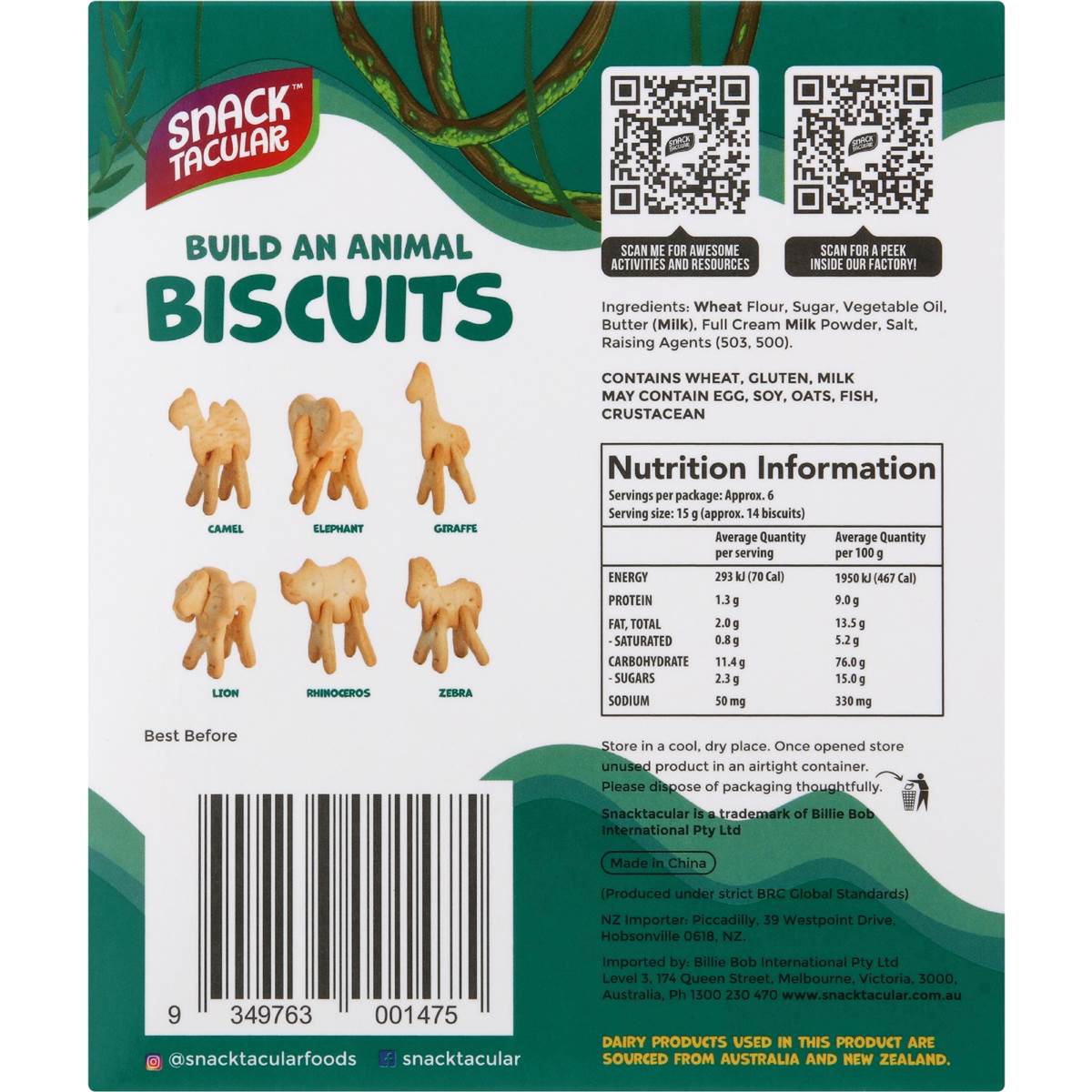 Snacktacular Build An Animal Biscuits 2 pack