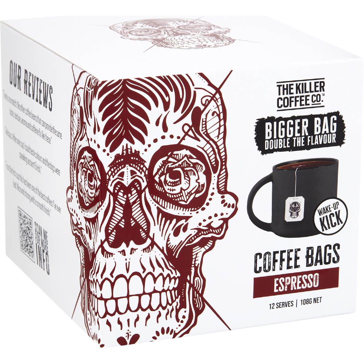 The Killer Coffee Co Coffee Bags Espresso 12 pack