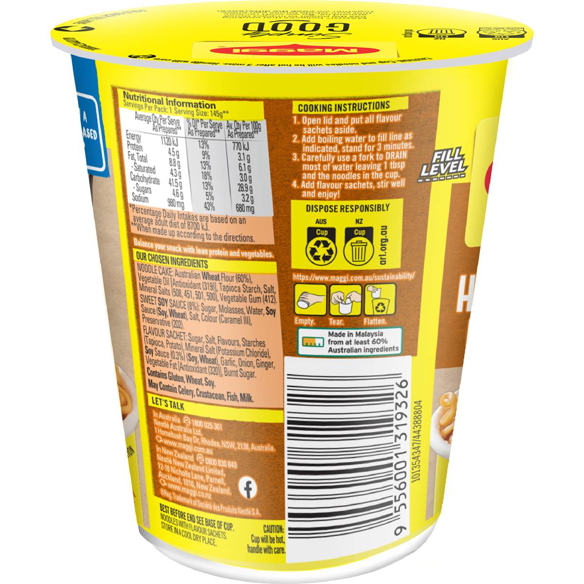 Maggi Honey Soy Chicken Noodle Cup 61g