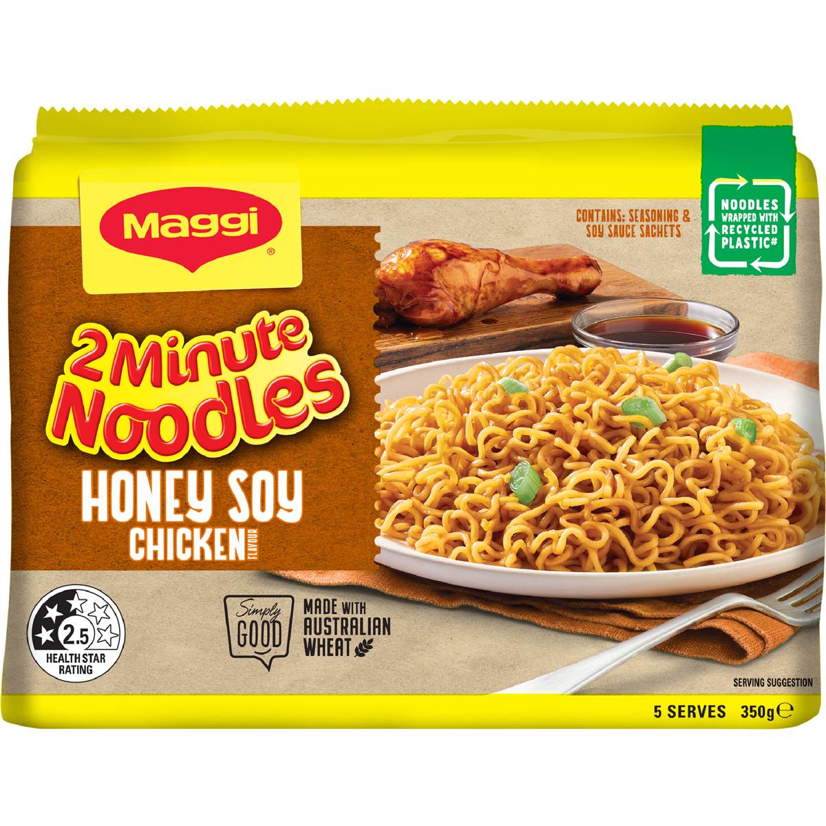 Maggi 2 Minute Noodles Honey Soy Chicken 5 pack