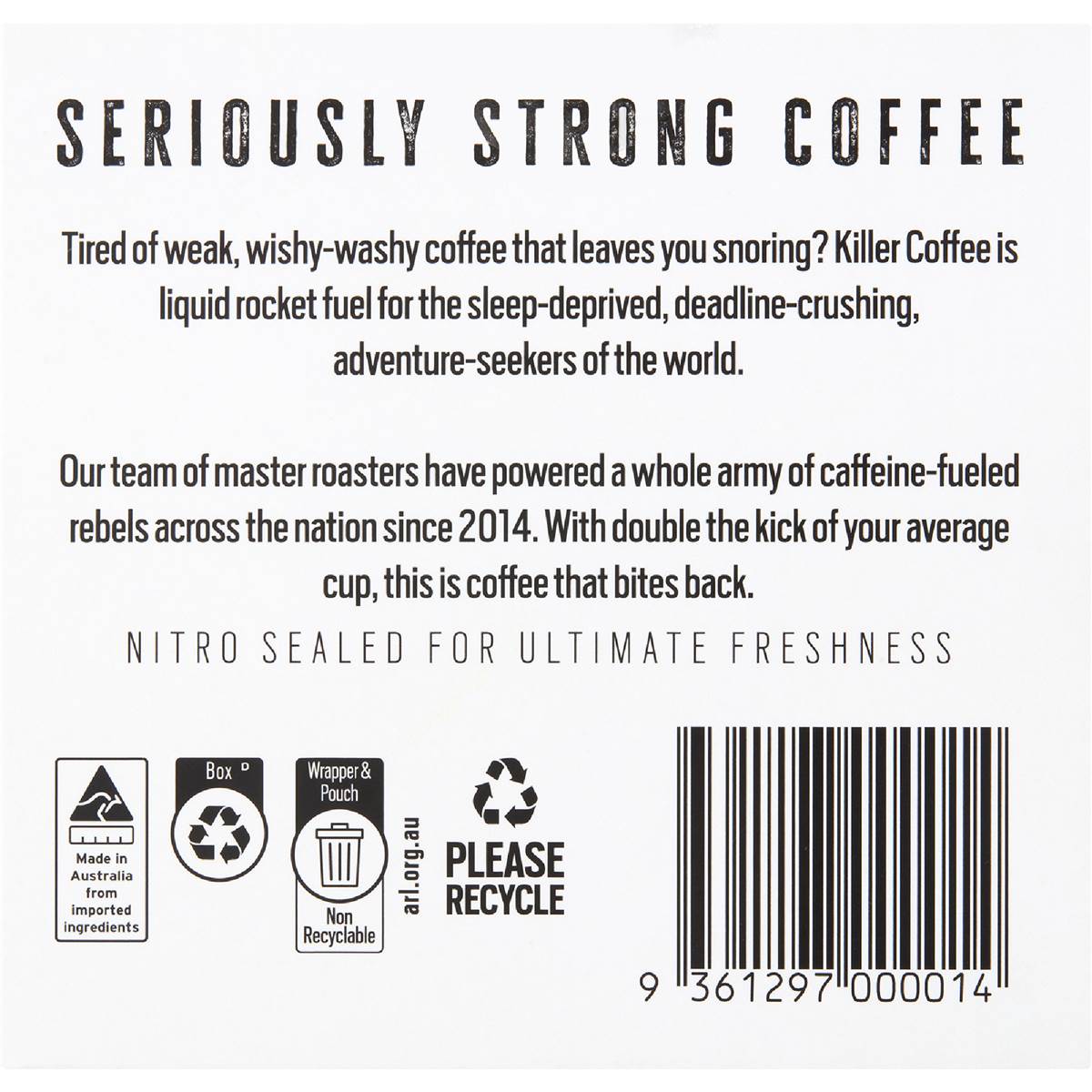 The Killer Coffee Co Coffee Bags Colombian 12 pack
