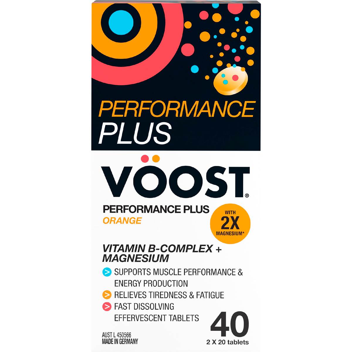Voost Performance Plus Effervescent Tablets Orange 40 pack