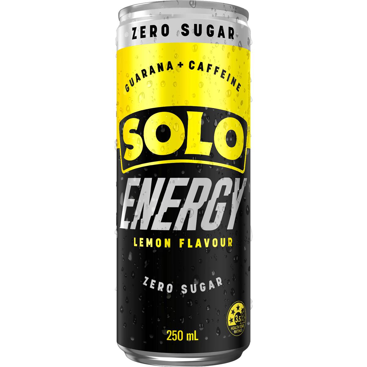 Solo Zero Sugar Energy Drink Lemon 250mL