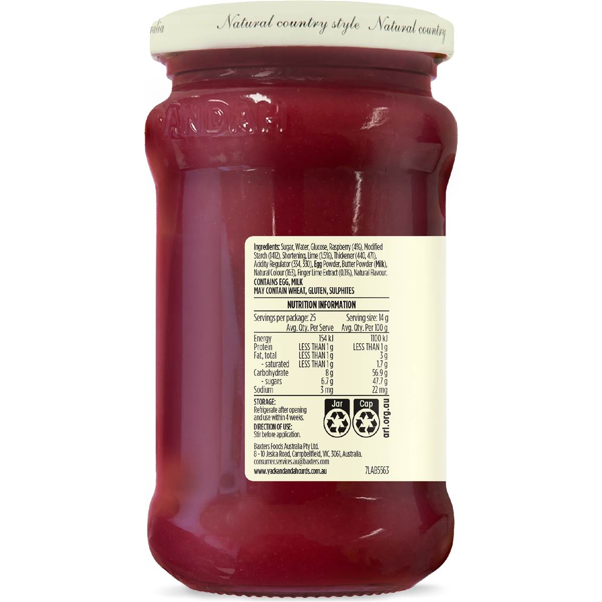 Yackandandah Raspberry & Finger Lime Curd 350g