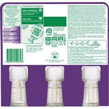Air Wick 2x Essential Oil Lavender & Bluebells Plug In Refill 19mL x 3 pack