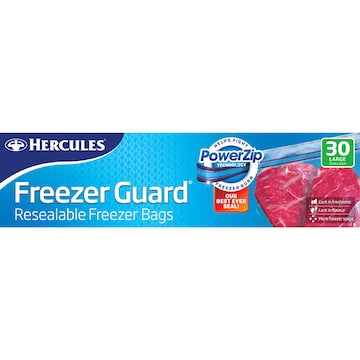 Hercules Freezer Guard Resealable Bags Large 30 pack