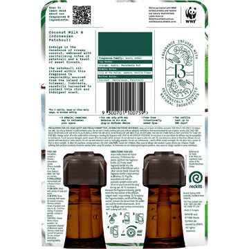 Botanica Coconut Milk & Indonesian Patchouli Plug In Refill 22mL x 2 pack