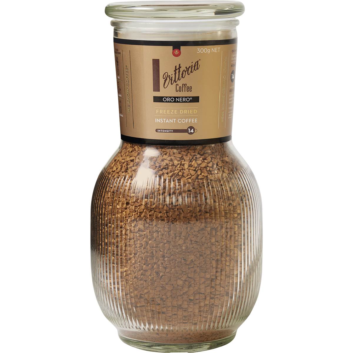Vittoria Freeze Dried Instant Coffee Oro Nero Intensity 14 300g