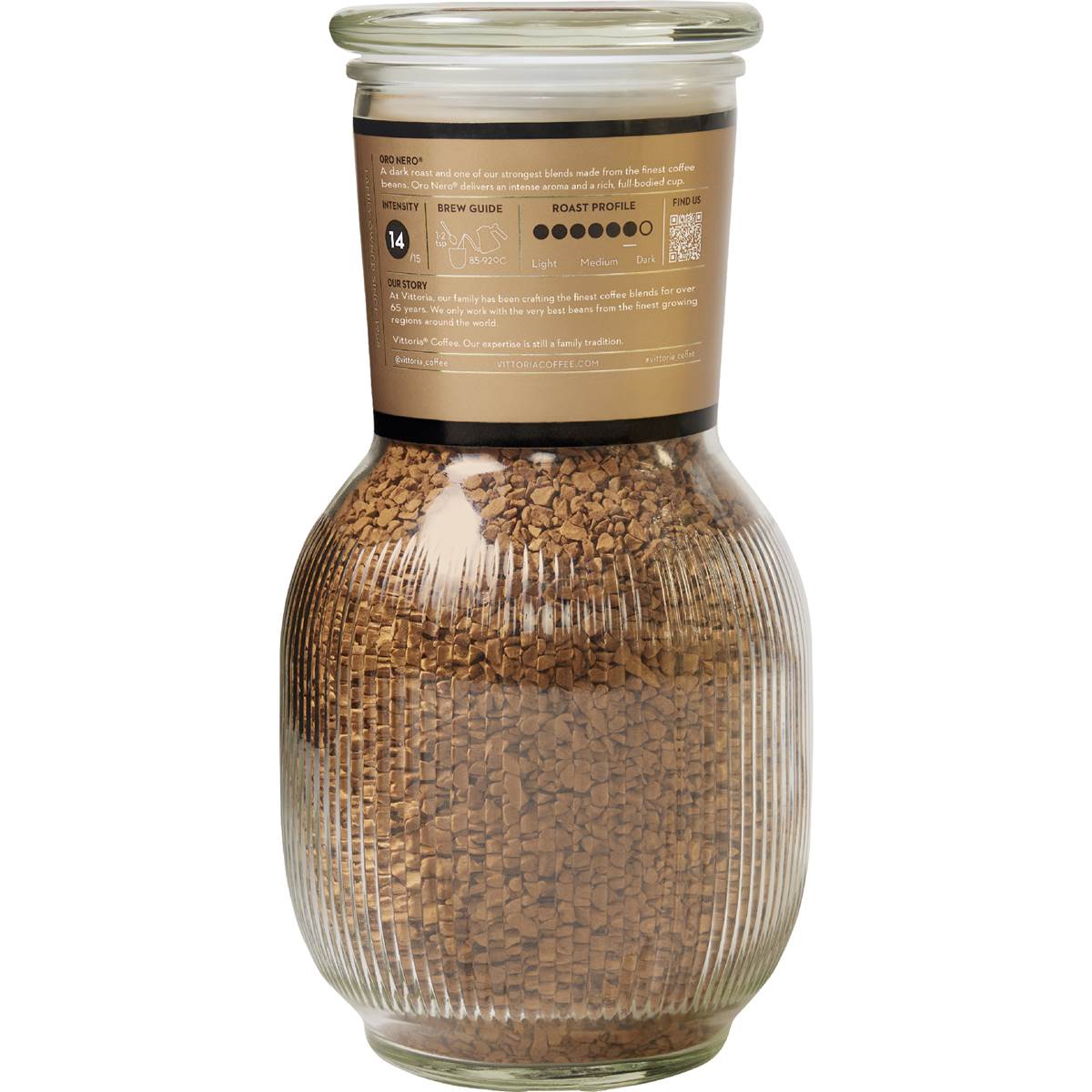 Vittoria Freeze Dried Instant Coffee Oro Nero Intensity 14 300g