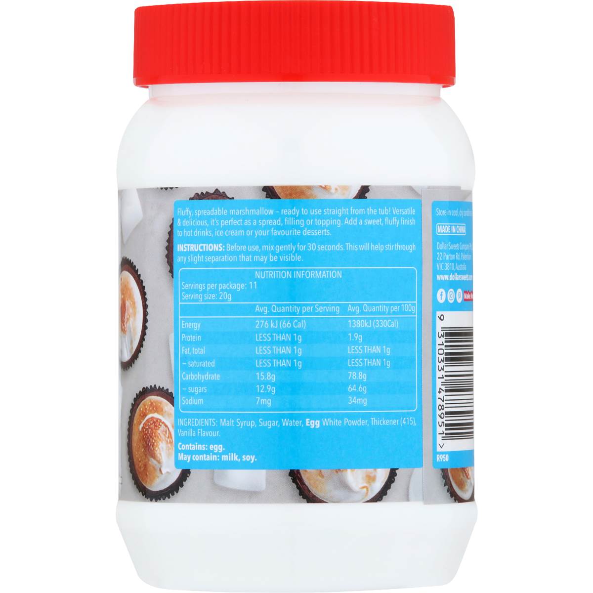 Dollar Sweets Mallow Whip Vanilla Flavour 220g