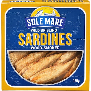 Sole Mare Wild Brisling Sardines Wood Smoked 120g