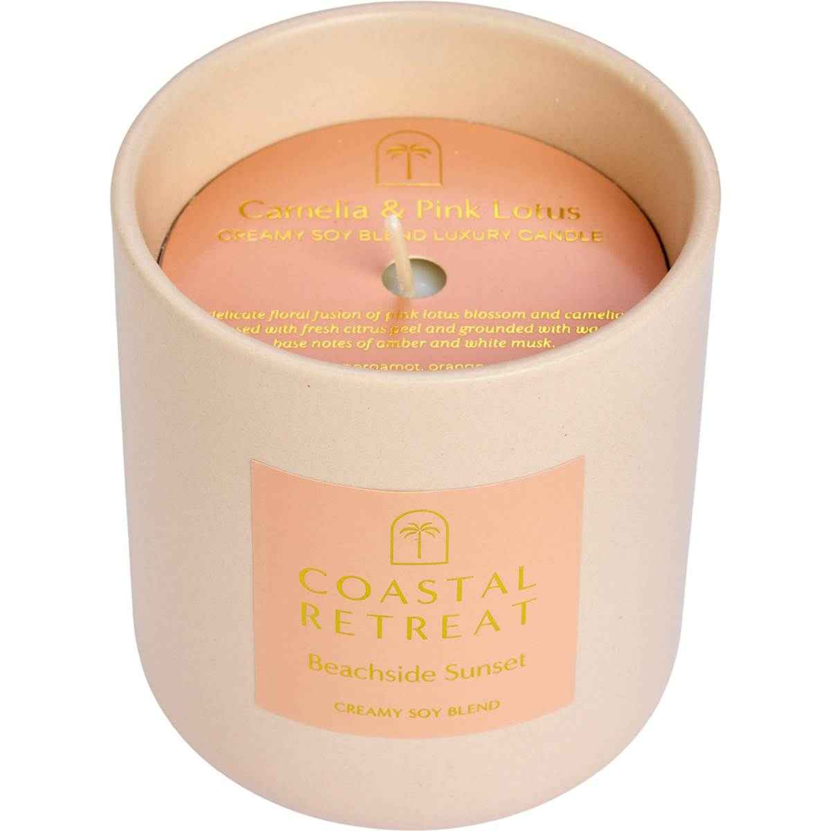 Coastal Retreat Soy Blend Luxury Candle Camelia & Pink Lotus 180g