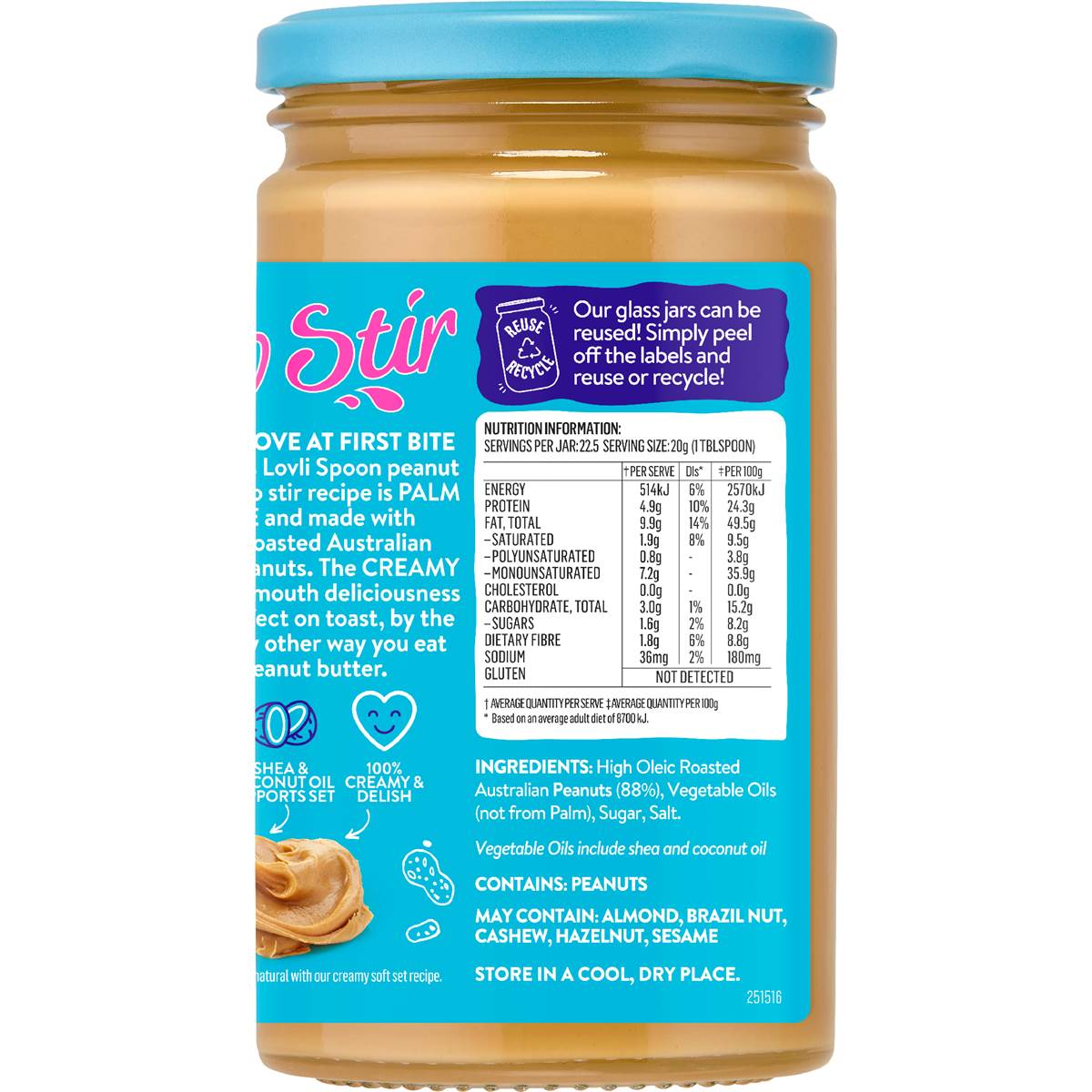 Mayver's Lovli Spoon Peanut Butter Smooth 450g