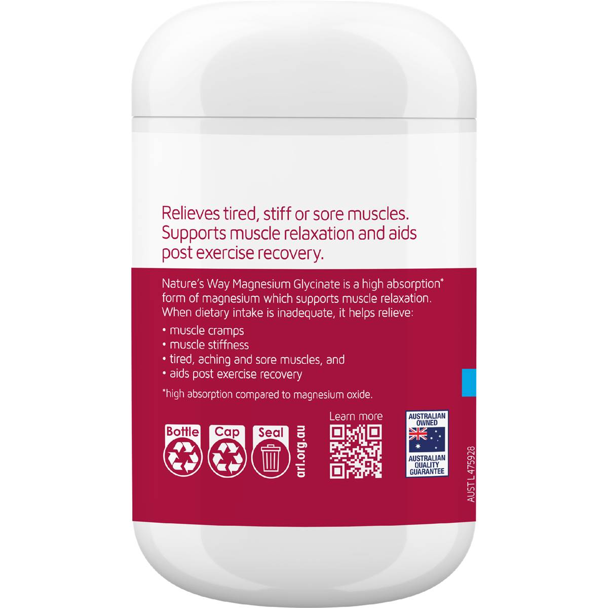 Nature's Way Magnesium Glycinate Tablets 130 pack