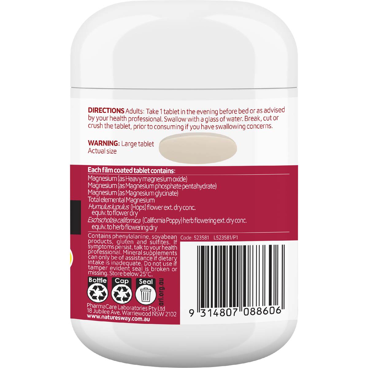 Nature's Way Magnesium+ Sleep Well Tablets 60 pack