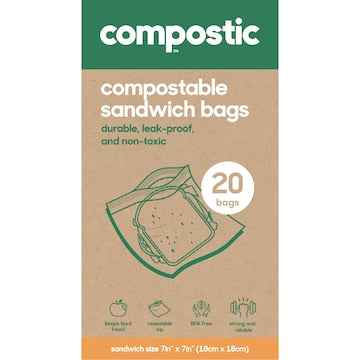 Compostic Compostable Sandwich Bags 20 pack