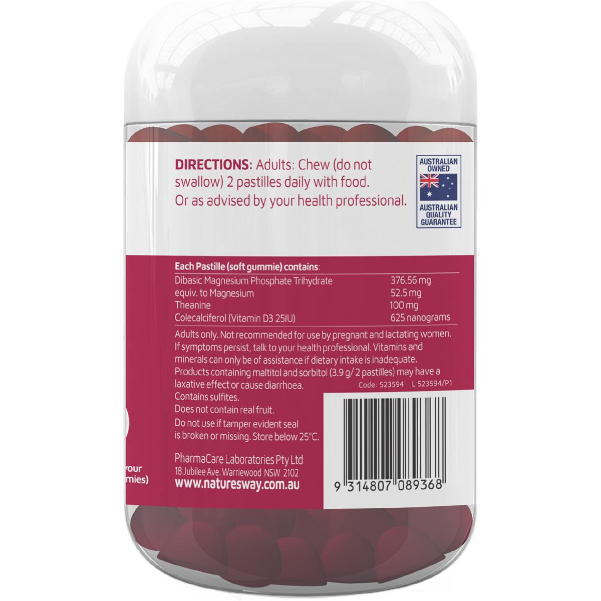 Nature's Way Magnesium Gummies With L Theanine 60 pack