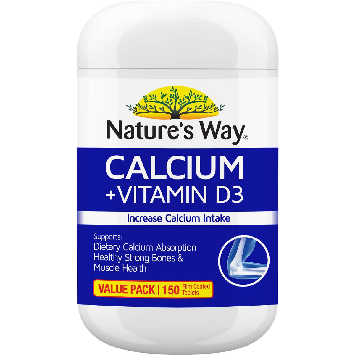 Nature's Way Calcium + Vitamin D3 Tablets 150 pack