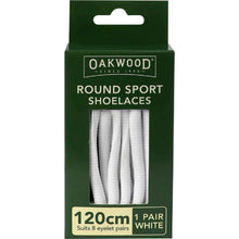 Oakwood Round Sport Shoelaces White 120cm each
