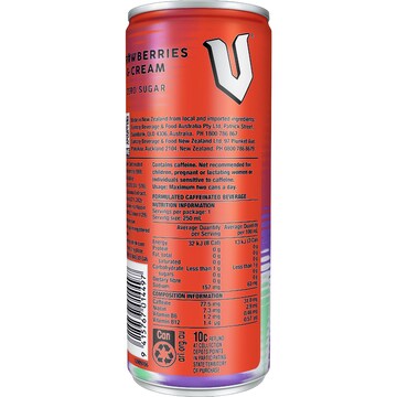 V Energy Drink Strawberries & Cream 250mL