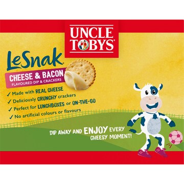 Uncle Tobys Le Snak Cheese & Bacon Dip & Crackers 132g 6 pack