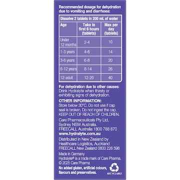 Hydralyte Effervescent Electrolyte Tablets Passionfruit Punch 10 pack