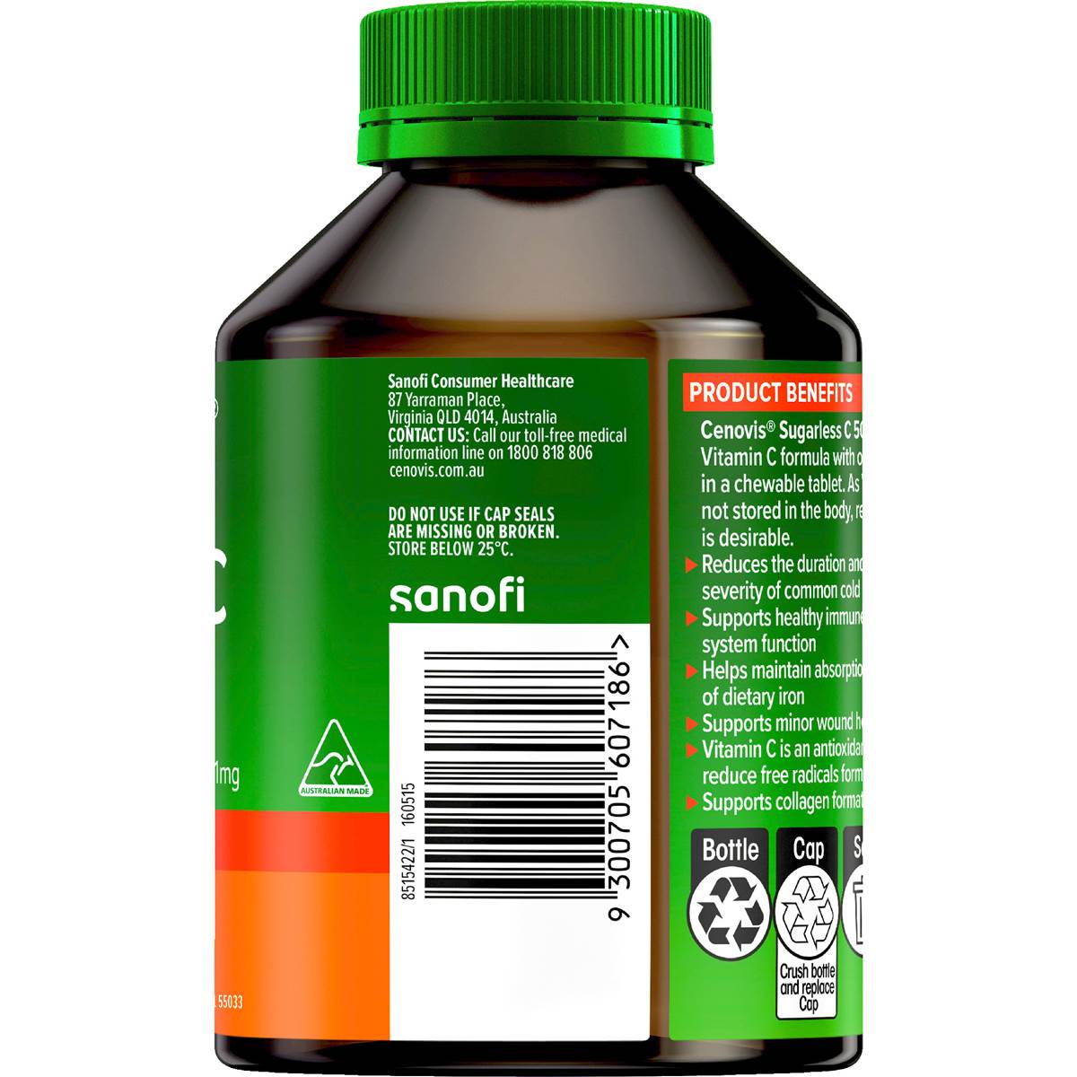 Cenovis Sugarless C Chewable Tablets 320 pack