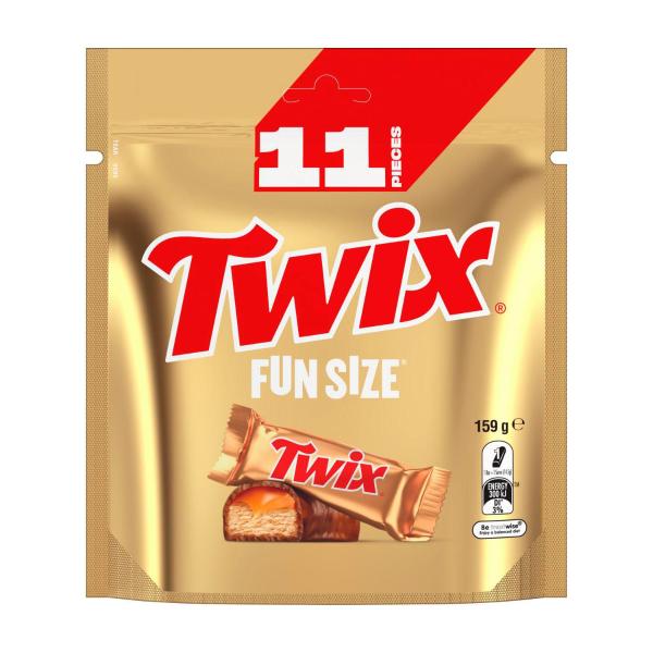 TWIX MILK CHOCOLATE CARAMEL BISCUIT PARTY SHARE BAG 11 PIECES 159G