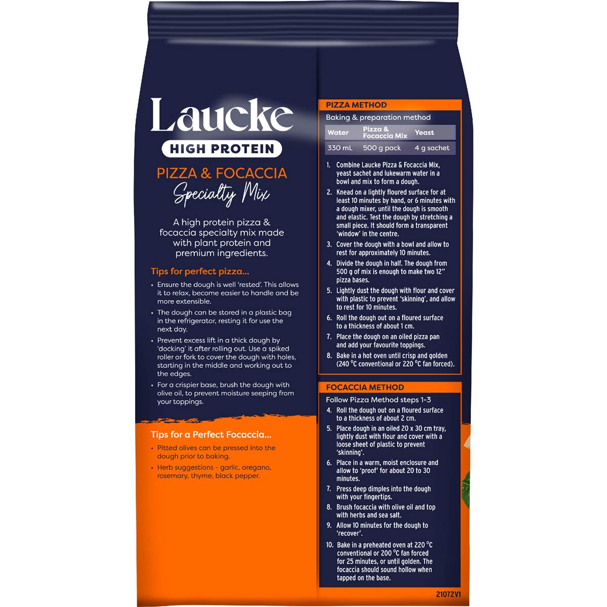 Laucke High Protein Pizza & Focaccia Specialty Mix 500g