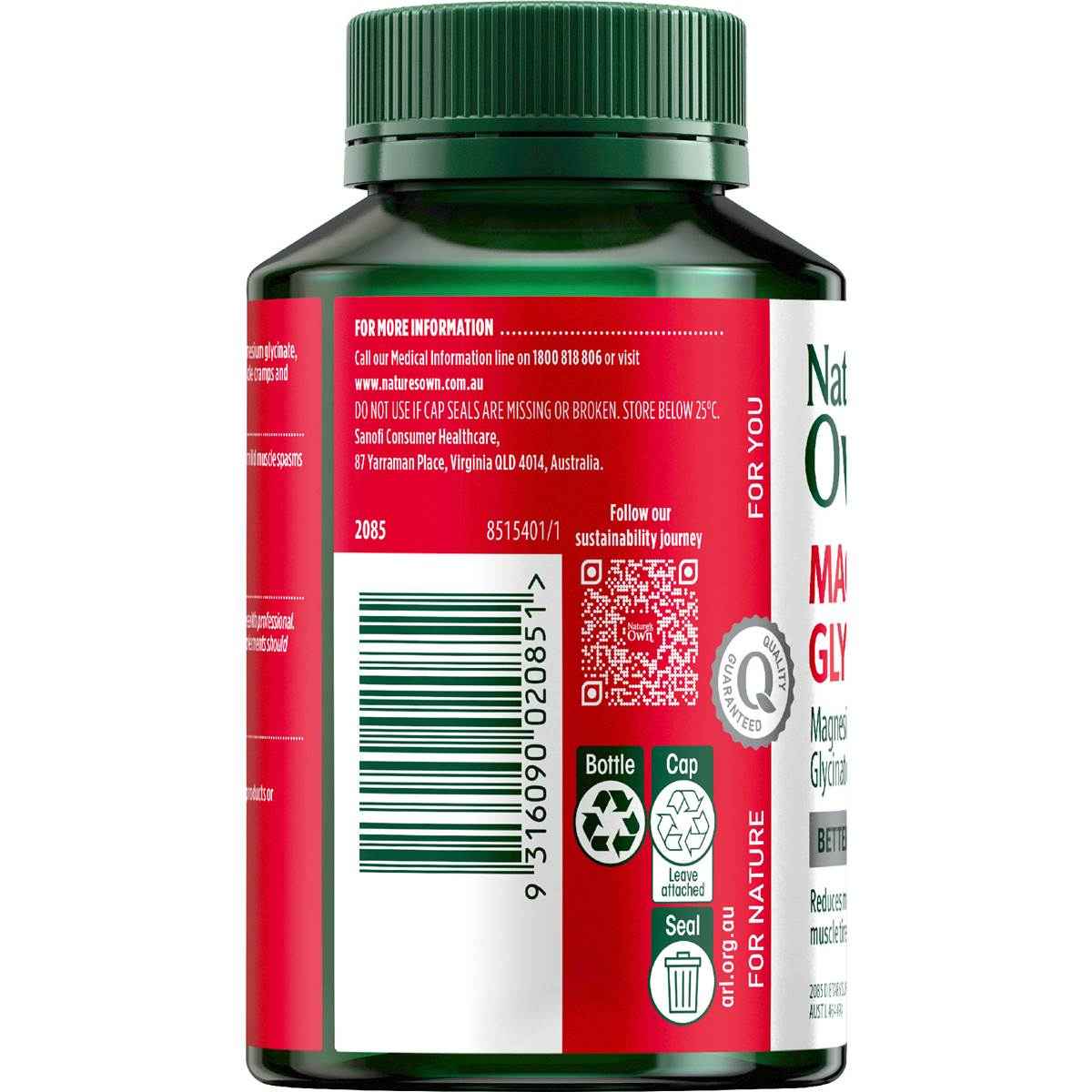 Nature's Own Magnesium Glycinate Tablets 120 pack