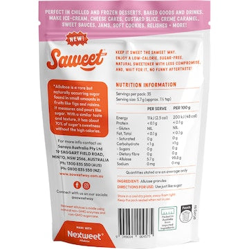 Saweet Pure Allulose Natural Sweetener 200g