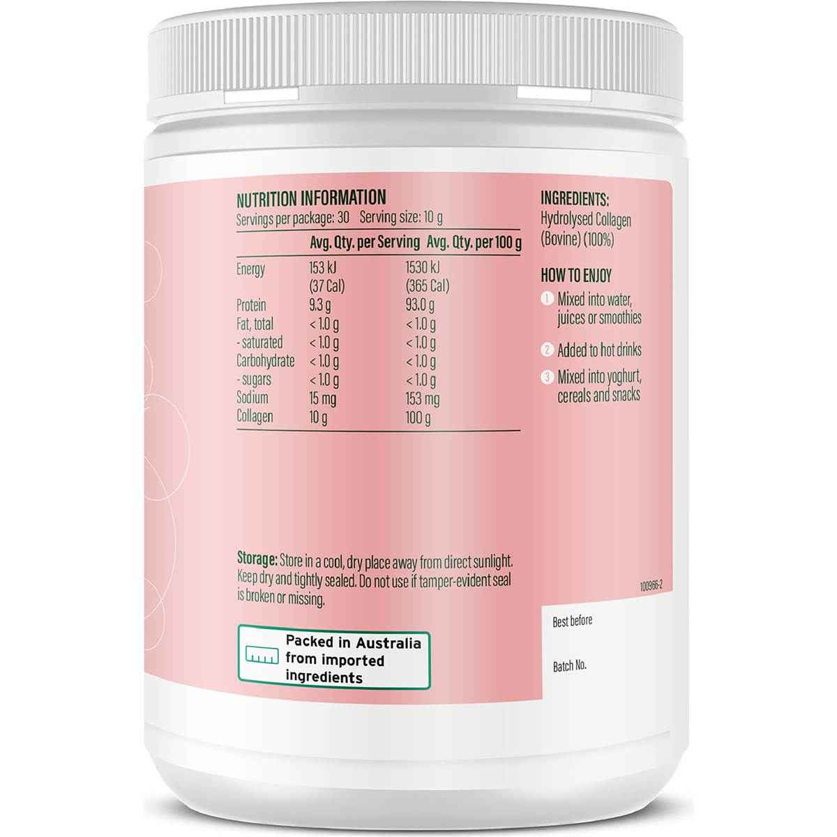Life Botanics Pure Collagen Peptides Unflavoured 300g