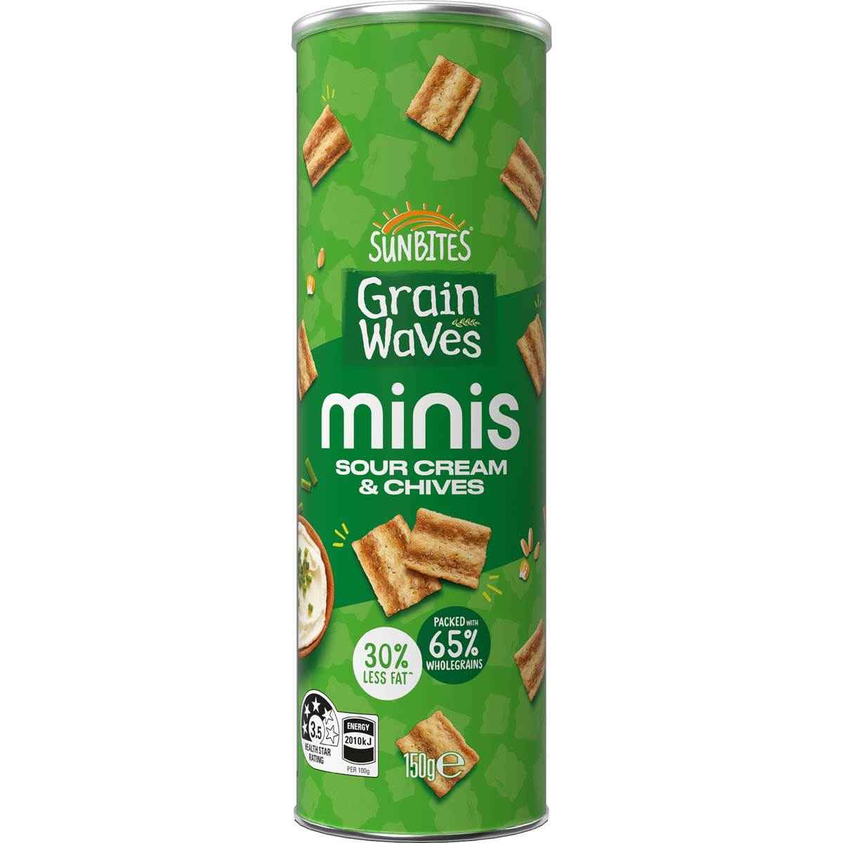 Sunbites Minis Grainwaves Sour Cream & Chives Chips Cannister 150g