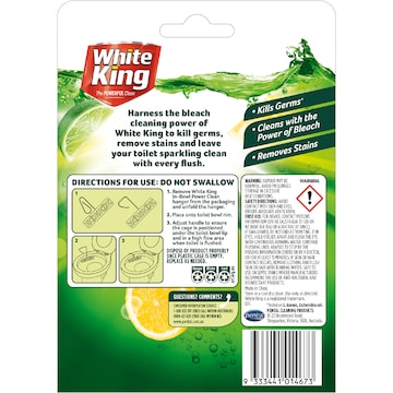 White King In Bowl Toilet Power Clean Citrus Burst 2 pack