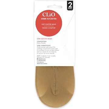 Clio Sheer Sockettes Classic Cut Natural 2 pack