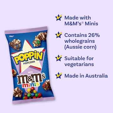 Poppin Ready To Eat Popcorn M&M's Minis 110g