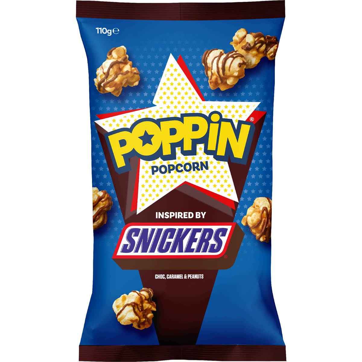 Poppin Ready To Eat Popcorn Snickers 110g