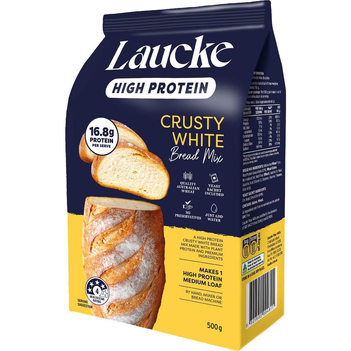 Laucke High Protein Crusty White Bread Mix 500g